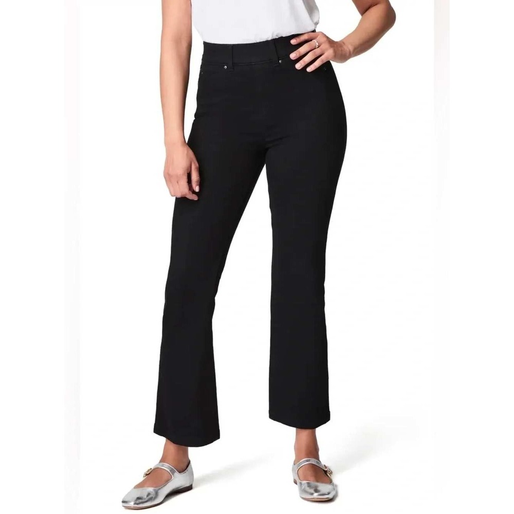 Spanx SPANXShape Petite Kick Flare Jeans Clean Black Denim 20763Q Size L Petite